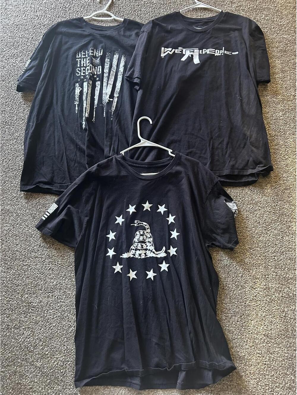 We The People Graphic Black T-Shirts XXL Set of 3